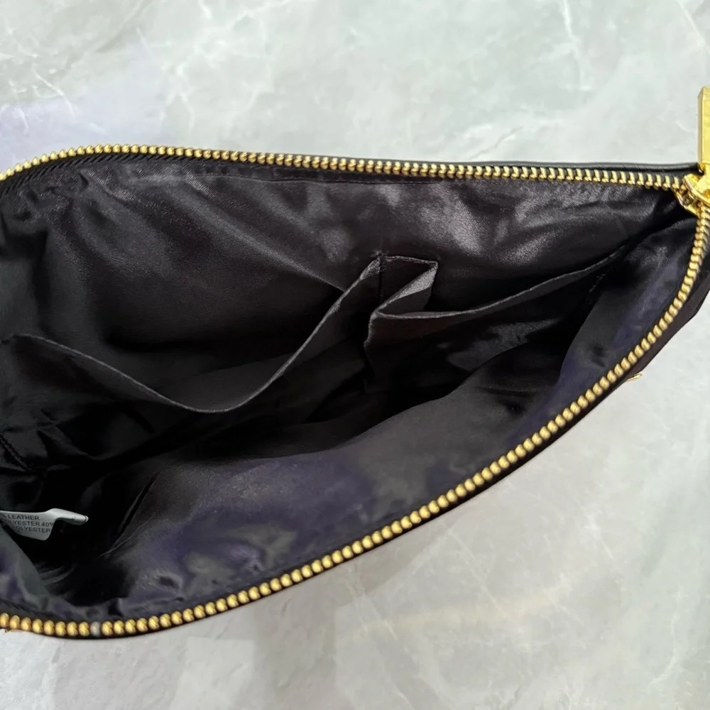 NWOT Joy & Iman Leather Velvet Clutch Crossbody Strap Purse Zipper Closure Bag - Picture 9 of 15